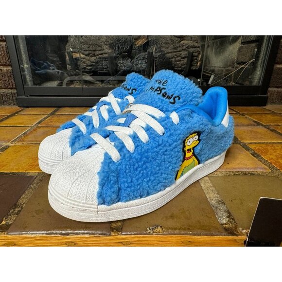Youth 5 Adidas x The Simpsons Superstar Marge Blue Lifestyle Sneakers GX1774 - Picture 4 of 9